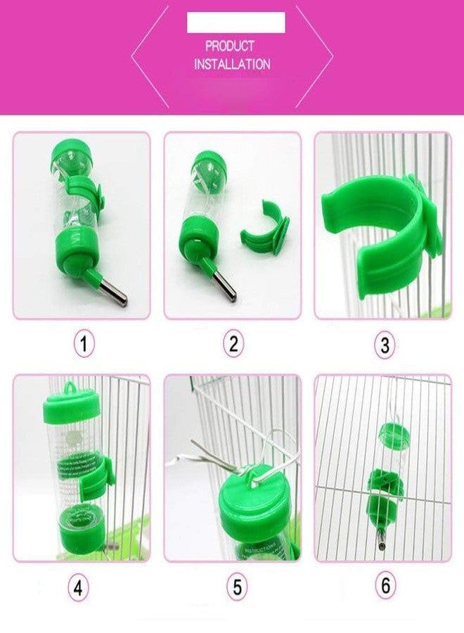 KittuPet Leak Proof Cage Attachment Water Bottle Cum Feeder for Hamster/Guinea, Pig/Rabbit/Puppy/Cat/Kitten/Dwarf/Gerbil/Mice/Ferret (250ml, Green) - Image 4